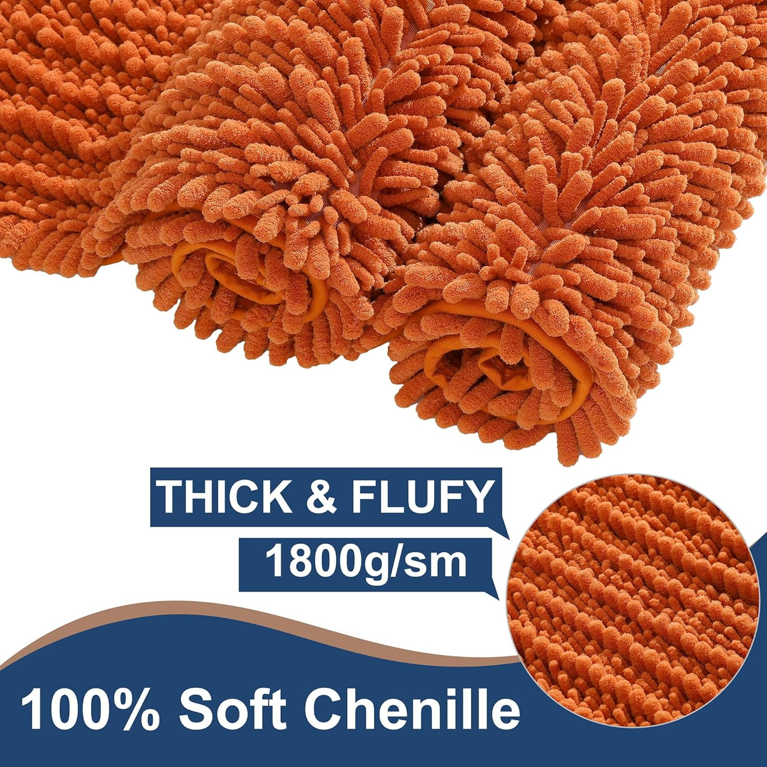 Soft Plush Microfiber Bathroom Rugs, Absorbent Bath Rugs Non Skid Machine Wash Dry Bath Mats for Tub,Shower and Bath Room Floor Mats(Burnt Orange,20x32 inches)