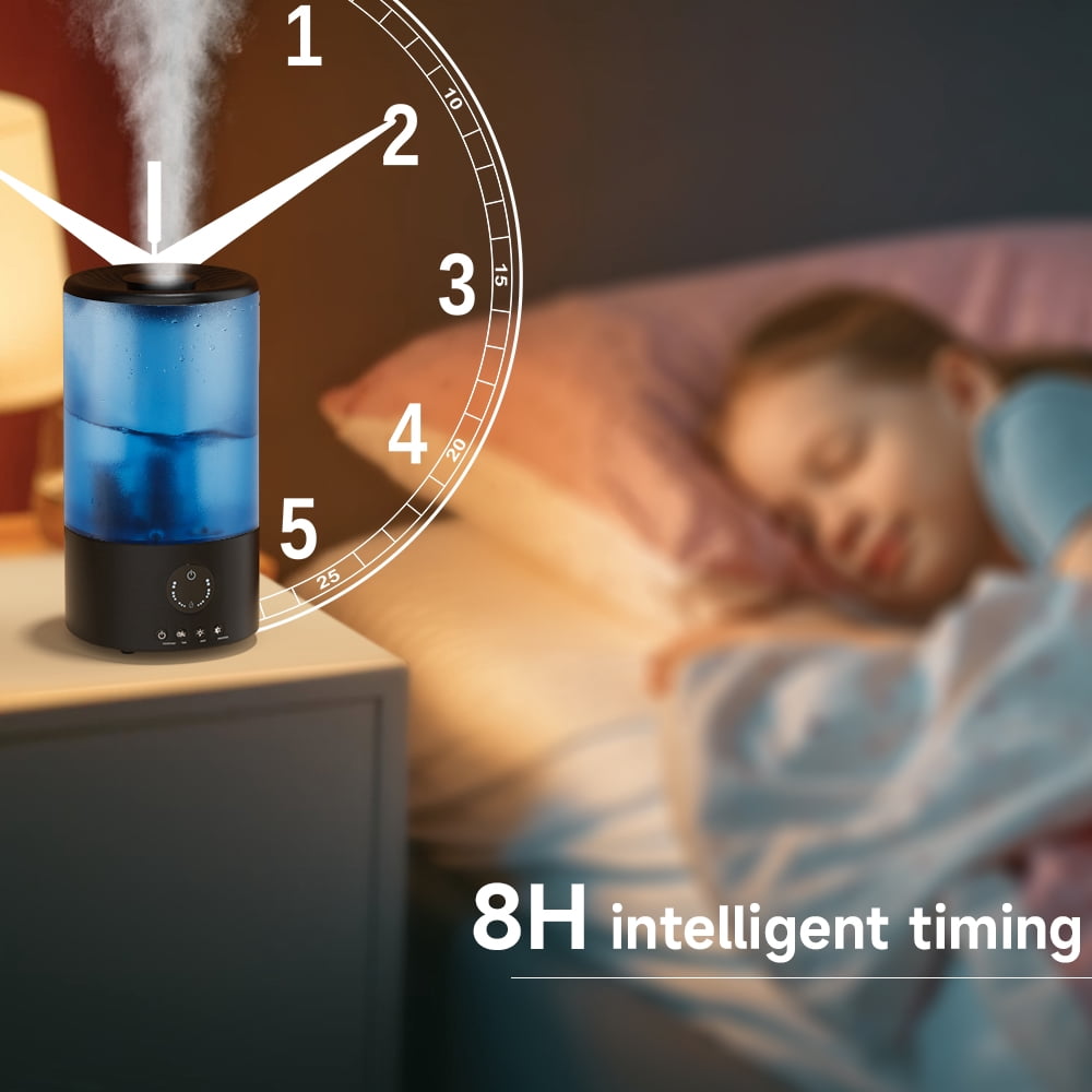 3.2L Cool Mist Ultrasonic Humidifier for Bedroom, Nursery, with 360° Nozzle, Colorful Gradient Light, Auto Shut-Off