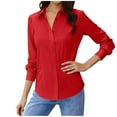 thumbnail image 5 of Binmer Women's Bottom Down Shirts with Long Sleeve, Ladies Fit Business Dress Shirts,Women's Plus Red,Size L, 5 of 6