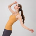 thumbnail image 3 of Chaleco de yoga largo básico de primavera y verano para mujer, ropa deportiva para correr y fitness con almohadilla para el pecho, parte superior cruzada con espalda en I para mujer, 3 of 6