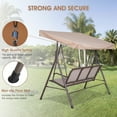 thumbnail image 3 of Patio Swinging Chairs for Outdoors, 67.3" X 43.3" X 59.8" Large Patio Swing Chairs for 3 Person, Hanging Lounge Chair with Adjustable Removable Canopy Cover, 480 lbs, Beige, S8656, 3 of 8