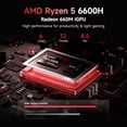 thumbnail image 2 of 17.3" IPS FHD Gaming Laptop 16GB DDR5 RAM 1TB SSD AMD Ryzen 5 6600H (Beat i7-1165G7 Up to 4.5GHz) Radeon 660M GPU with 100W Type-C Backlit Keyboard Fingerprint Gray, 2 of 7