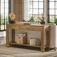 thumbnail image 2 of Finmind 67-Inch Console Table with 3 Drawers,  Long Sofa Table Behind the Couch with Storage Shelf, Narrow Farmhouse Entryway Furniture for Living Room, Hallway, Foyer, Oak Brown, 2 of 8