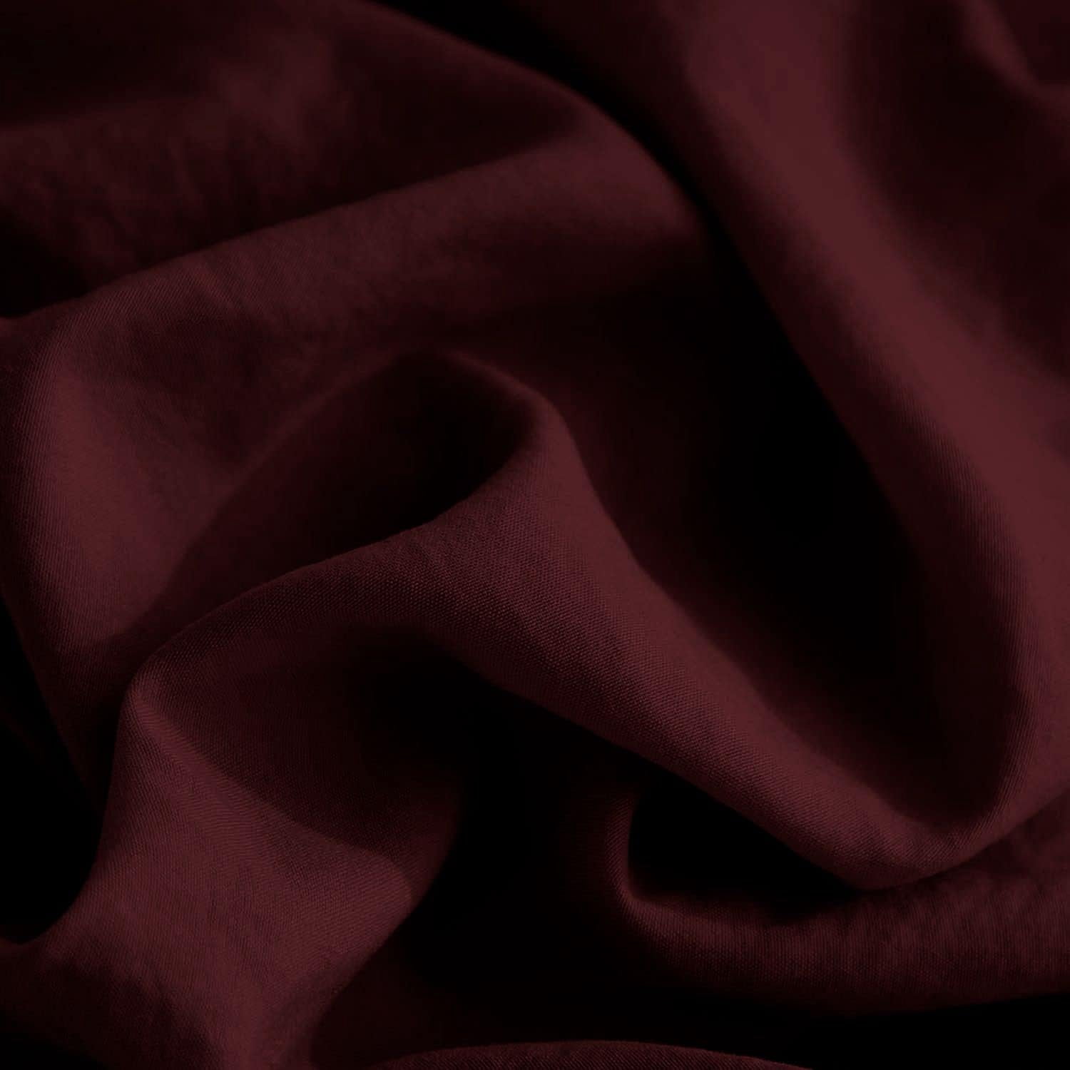 D.N.G. BEDDINGS Luxurious 5 Piece Double Ruffle Duvet Cover With Zipper Closure, 100% Egyptian Cotton, 800 Thread Cotton Full/Queen Size Wine Solid