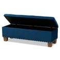 thumbnail image 3 of Baxton Studio Hannah Modern and Contemporary Navy Blue Velvet Fabric Upholstered Button-Tufted Storage Ottoman Bench, 3 of 11
