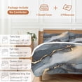 thumbnail image 6 of 3 Piece Gray Marble Duvet Cover Set Queen Size, Microfiber Comforter/Quilt Cover with Corner Ties and 2 Pillowcases, Abstract Modern Ink Painting Ombre All Season Soft Bedding with Zipper Closure, 6 of 8