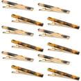 thumbnail image 1 of Leopard Print and Tortoise Shell Hair Clips - 12 Pack Metal Duck Teeth Pins for Styling, 2.36 Inch, 1 of 7