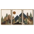 thumbnail image 3 of SHENIFY large 24x36in3pcs Natural Framed Set Sunrise Pine Tree Forest Nature Scenry Wilderness Landscape Mountain Wall Art Farmhouse Rustic Modern Art Decorative for Living Room Bedroom, 3 of 6