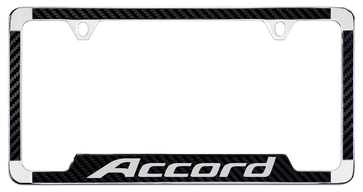 Honda Accord Black Simulated Carbon Fiber License Plate Frame Holder