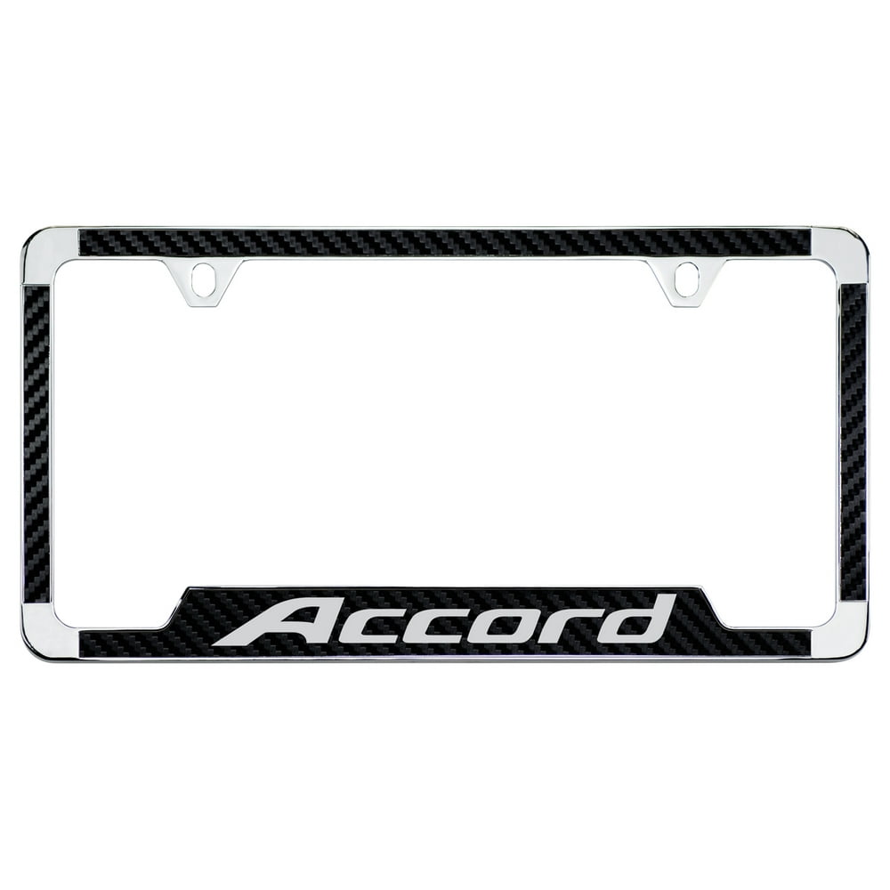 Honda Accord Black Simulated Carbon Fiber License Plate Frame Holder