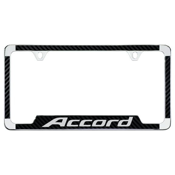 Honda Accord Black Simulated Carbon Fiber License Plate Frame Holder