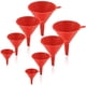 thumbnail image 1 of Juego de embudos de plástico de 8 piezas (rojo), embudos para llenar botellas o contenedores, embudos de filtro de boca ancha multiusos para cocina/laboratorio/garaje/líquidos de coche/aceite/productos secos Rojo Verde, 1 of 5