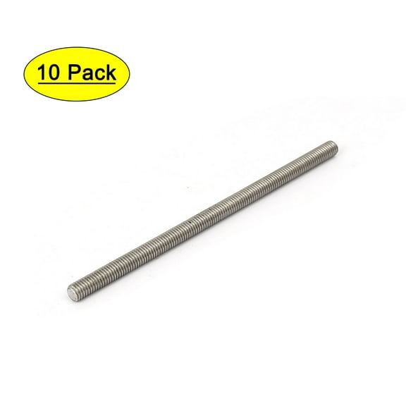 M5 x 100mm 0.8mm Pitch 304 Stainless Steel Fully Threaded Rod Bar Studs 10Pcs