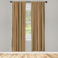thumbnail image 3 of Ambesonne Oriental Curtains, Rhombuses, Pair of 28"x84", Brown Pale Brown Beige, 3 of 5