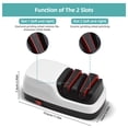 thumbnail image 4 of 18W Electric Knife Sharpener with Diamond Grinding Wheel - 2-Stage Sharpening & Polishing System for Straight, Serrated, Ceramic Blades - Compact ABS Kitchen Tool, Non-Slip Base, Safety Guard -, 4 of 6