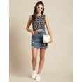 thumbnail image 4 of Moomaya Womens Printed Sleeveless Cotton Short Top, Round Neck Blouse Crop Top, Buttoned Back, 4 of 8
