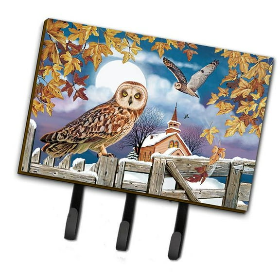 Short-Eared Owl In The Churchyard Leash or Key Holder