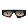 thumbnail image 1 of Lunettes de Soleil Asymétriques Plates Funky 80s Disco Bleu Marron Tortue Marron, 1 of 4