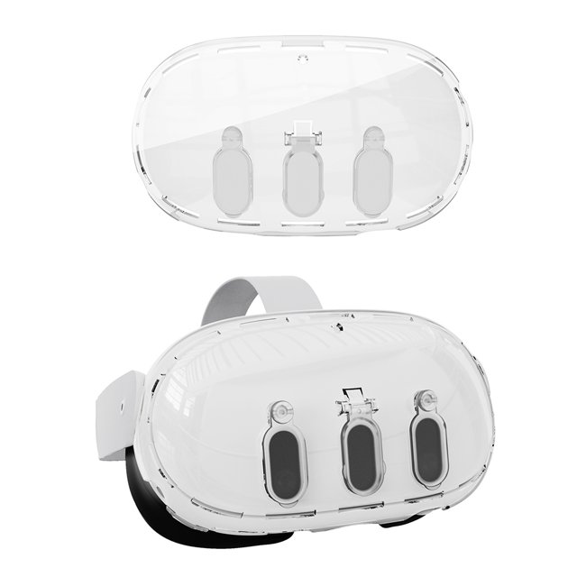 Funda protectora VR Shell a prueba de golpes y antiarañazos para Meta Quest 3 (transparente)