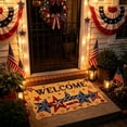 thumbnail image 6 of Lksixu 4th of July Welcome Doormat, 16x24 inch Red White & Blue Star Patriotic Front Porch Rugs, Non-Slip Independence Day Entrance Door Mat Memorial Day Decorative Carpet for Outdoor Indoor, 6 of 6