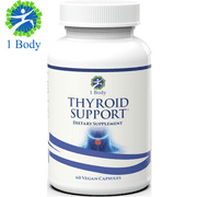 1 Body Thyroid Support Iodine Supplement Vegetarian & Non-GMO Capsules with Selenium,Vitamin B12 Complex, Zinc, Ashwagandha, Copper