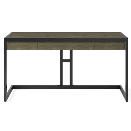 Simpli Home - Erina Rectangular Modern Industrial Solid Acacia Wood 2-Drawer Table - Distressed Grey