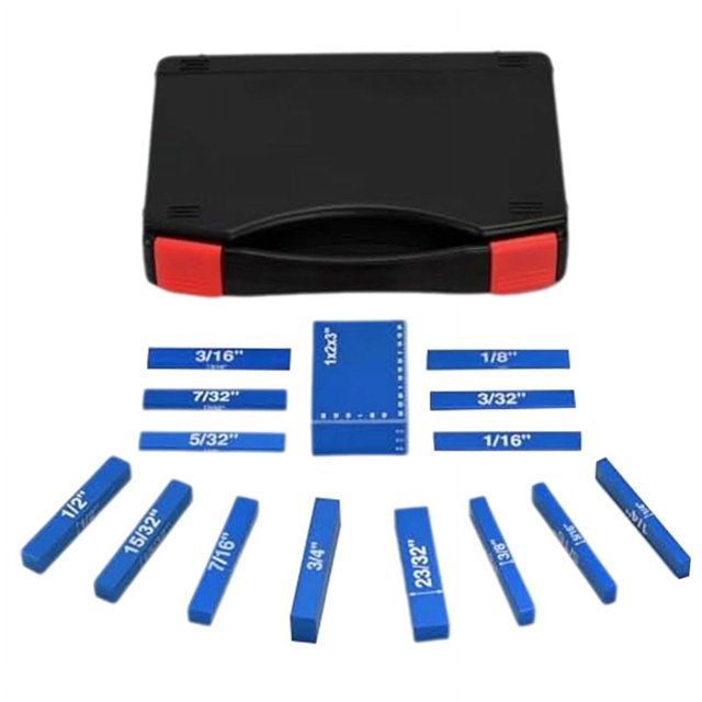 Setup Blocks Woodworking Height Gauge Set 15 Pcs of Set Up Bars, Router Table and Table Saw Accessories Blue