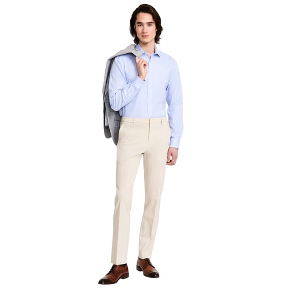 Tommy Hilfiger Mens Modern fit Dress Pants 40 / 32 Beige Solid Stretch