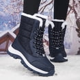 thumbnail image 5 of KELINFONG Womens Winter Snow Boots Waterproof Shoes Walking Comfortable Hiking Tennis Booties Furry Mid Calf Warm Boots, 5 of 6