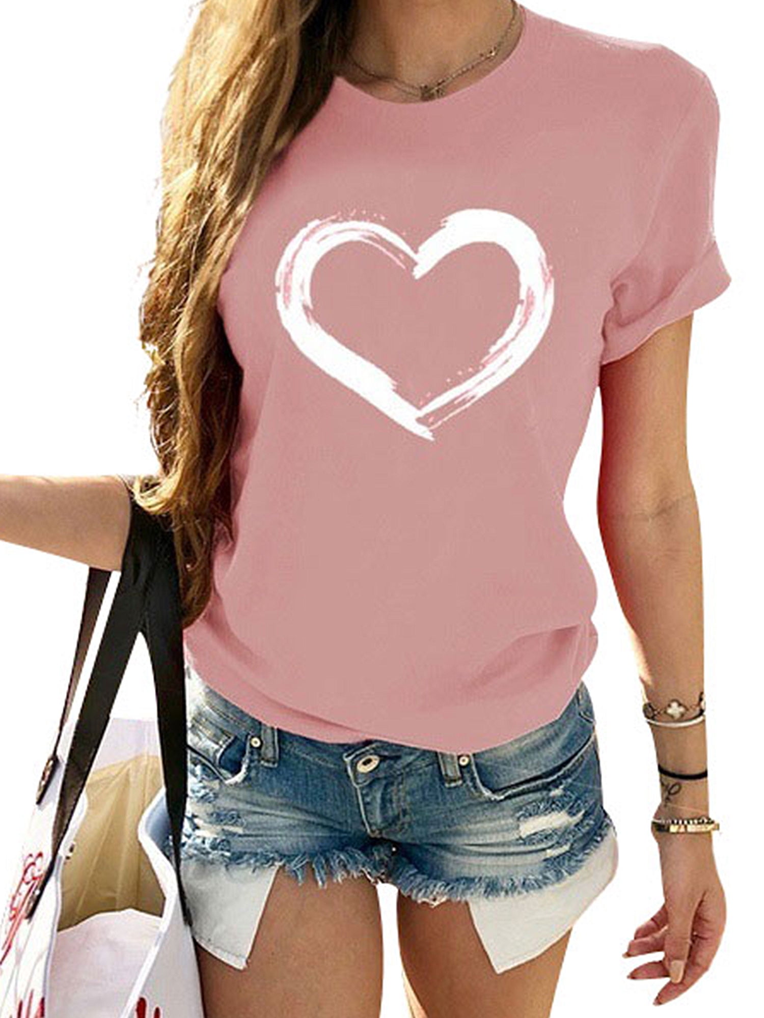 Womens Tops Plus Size T Shirts for Women Summer Letter Printing Short Sleeve Shirts Casual Tunic Tops Blouse Tees 