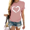 thumbnail image 1 of Innerwin T-shirt à Col Rond pour Femme T-shirt Tenue Quotidienne T-shirt Mode à Imprimé Cœur Rose TG, 1 of 7