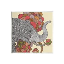 Stupell Industries Elephant Wildlife Detailed Floral Pattern Mandala Shapes Graphic Art Unframed Art Print Wall Art, Design by Valentina Harper