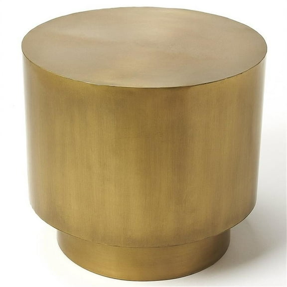 Butler Specialty 18" Round Metal Accent End Table In Gold