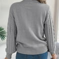 thumbnail image 5 of Fesfesfes Women's Pullover Fall Winter Sweater Leisure Long Sleeve Round Mock Neck Solid Color Tops Solid Color Warmkeeping Comfy Sweater(Gray#7,S), 5 of 7