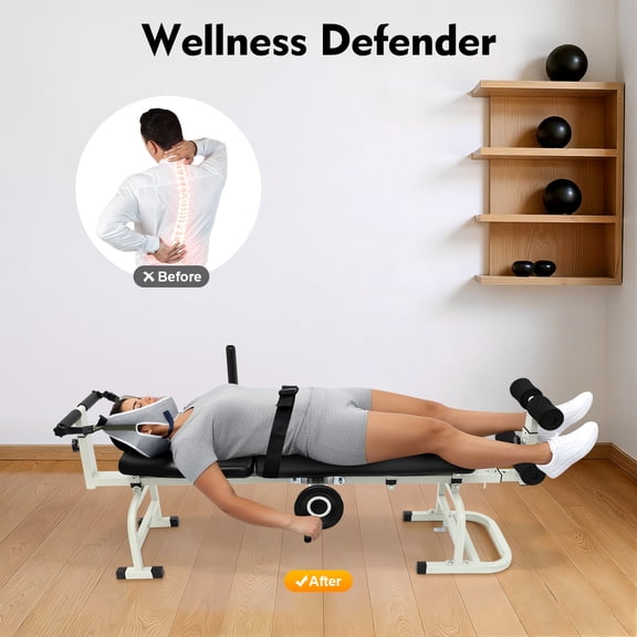 Multifunctional Neck Stretcher Cervical Stretch Device, Cervical Lumbar Traction Bed for Senior Care Facilities, Sports Clubs, And Chiropractic Offices