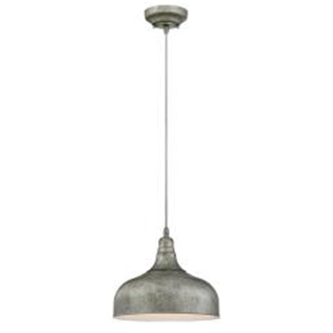 1 Light Pendant Antique Steel Finish with Metal Shade