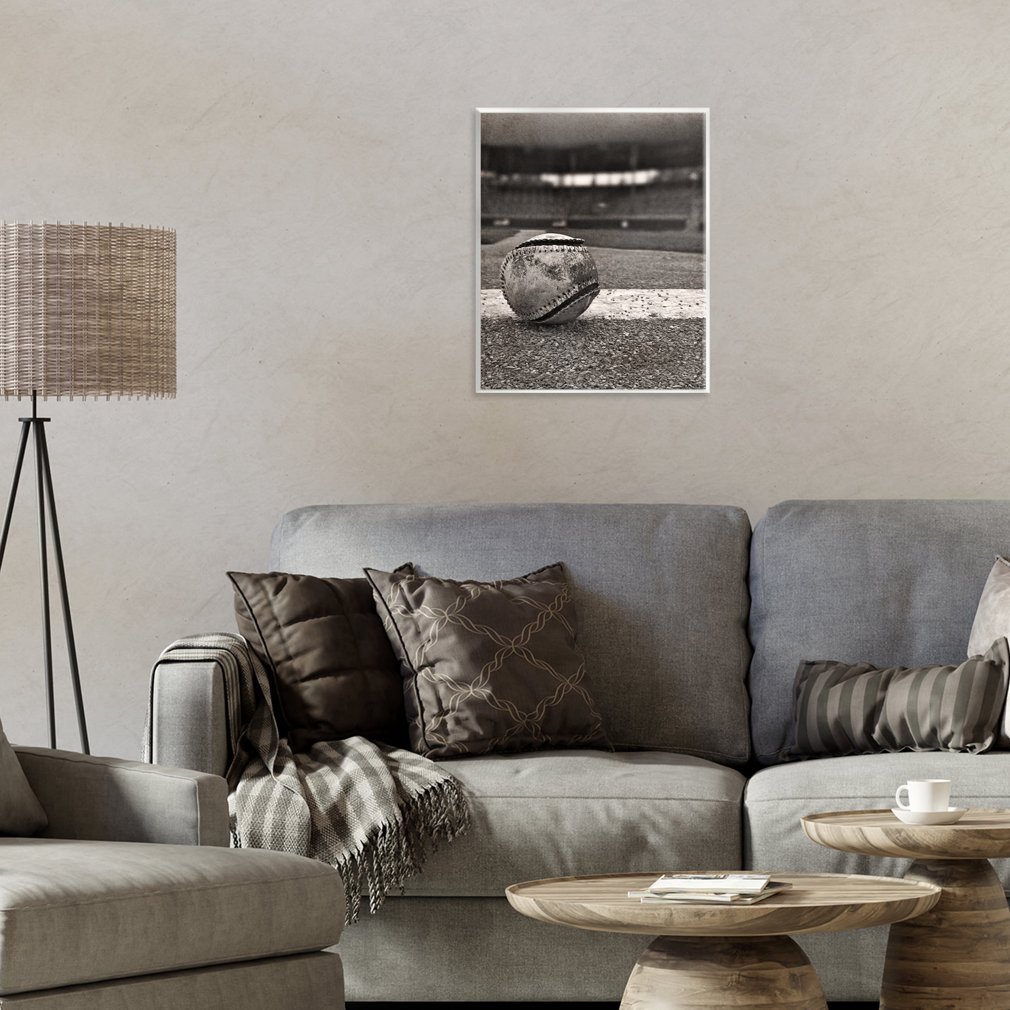 Stupell Industries Vintage Sports Weathered Baseball Wall Plaque Art, design by Marcus Prime