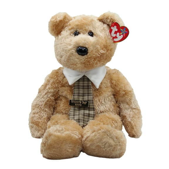 Ty Beanie Buddies Dad-e the Bear Father's Day with Brown Checkered Tie Plush