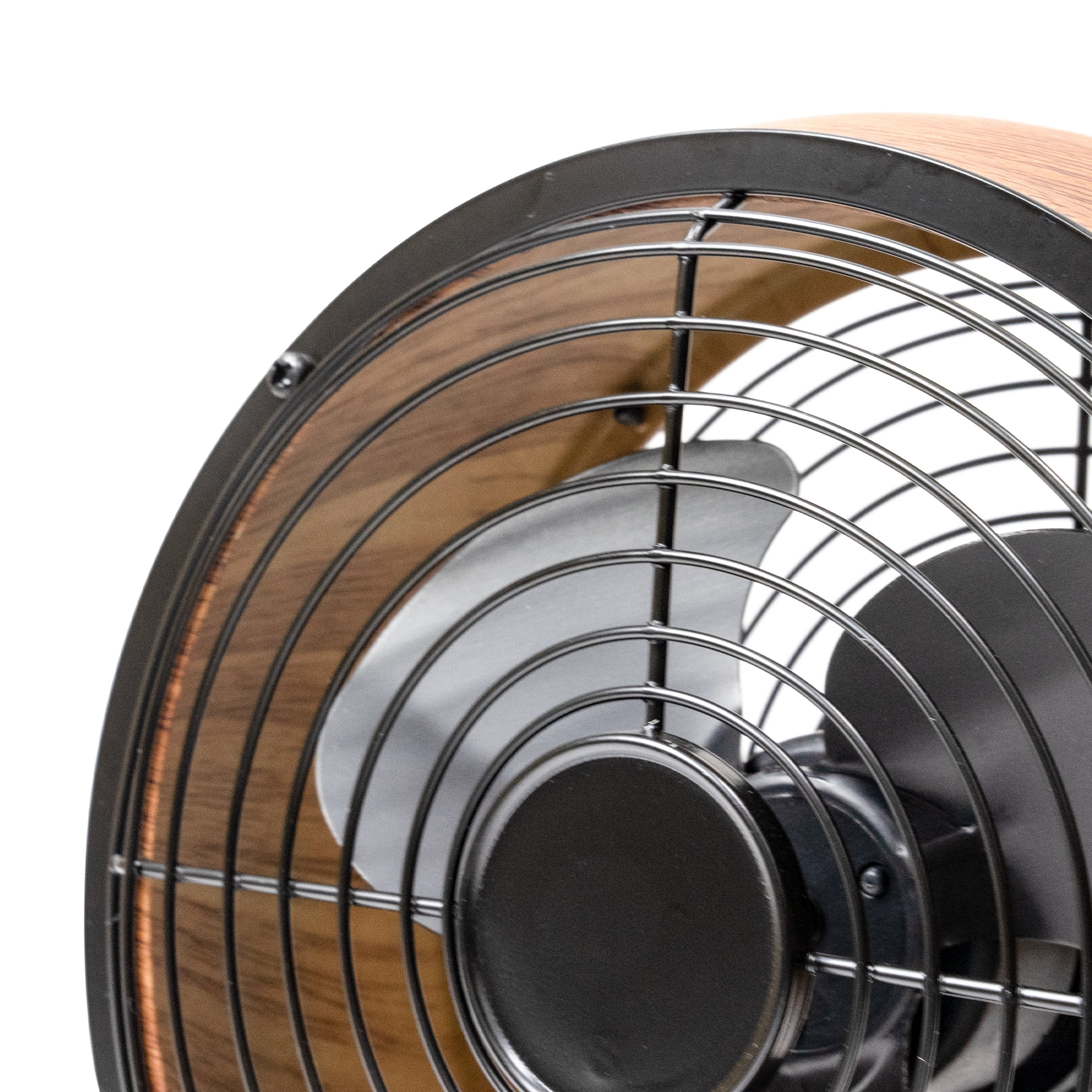 Better Homes & Gardens 5” Retro Small Fan with 3 Speed Settings, USB-C Plug, Adjustable Tilt, Vintage Fan for Home and Bedroom, Wood Grain