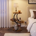 thumbnail image 5 of Biemlerfn 4-Tier Round Side Table, Small End Table with Metal Frame, Wood Nightstand for Patio, Sofa, Living Room & Bedroom, Brown, 5 of 11