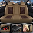 thumbnail image 3 of 2011 for Toyota Corolla Seat Cover, Leather 5 Seats Full Set Scratch Resistant Non-slip, Beige Car Seat Covers, Pet Car Seat Covers, 3 of 7