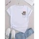 thumbnail image 2 of Camiseta De Mujer De Verano Suave Y Ligera Básica Para Llevar DeportesPocket Floral Creative Simple Abstract Pattern Print Women's Fashion Trendy Round Neck Short Sleeve, Simple Casual Sports T-shir, 2 of 7