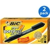 (2 pack) (2 Pack) BIC Soft Feel Retractable Ball Pen, Fine Point (0.8 mm), Black, 12-Count