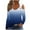 Dark Blue, variant on LYXSSBYX Long Sleeve Shirts for Women Women's Fashion Casual Gradient Long-Sleeved Pullover Top with Missing Shoulder