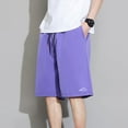 thumbnail image 2 of Toimothcn Men's Shorts Solid Color Sports Shorts With Stretchy Waist Drawstring Quickly Dry Loose Fit Summer Beach Shorts Comfy Mens Dailywear, 2 of 5