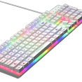thumbnail image 1 of 104-Key Wired RGB Gaming Keyboard with Programmable Macros, for White Office Desktop and Laptop Setup, 1 of 5