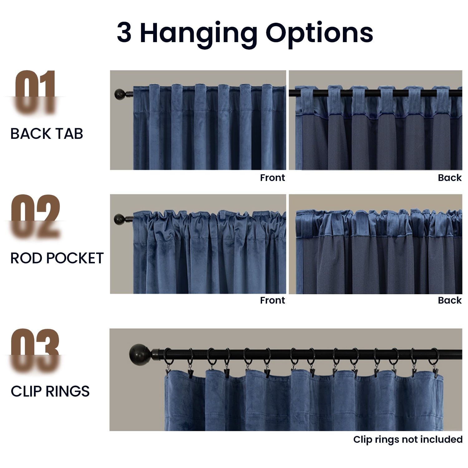 SUSIELADY Velvet Blackout Curtains 96 Inches, 2 Panels, Thermal Insulated Luxury Soft Window Drapes for Bedroom & Living Room, Rod Pocket and Back Tab, 52W x 96L Inches, Slate Blue