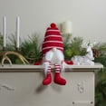 thumbnail image 2 of Northlight Figurine de Gnome de Noël Assis en Peluche Rayée - 18 Pouces - Rouge et Blanc, 2 of 5