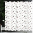 thumbnail image 3 of Ambesonne Animal Shower Curtain, Bear Koalas Pattern Circles, 69"Wx84"L, White Mauve Taupe, 3 of 4