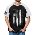 thumbnail image 2 of Siilsaa American Flag Shirt Men's Casual American Flag Button Down Shirts Slim Fit Long Sleeve Shirt Black,XL, 2 of 4